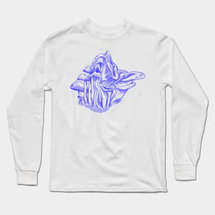 Blue Mushrooms Swirl Long Sleeve T-Shirt